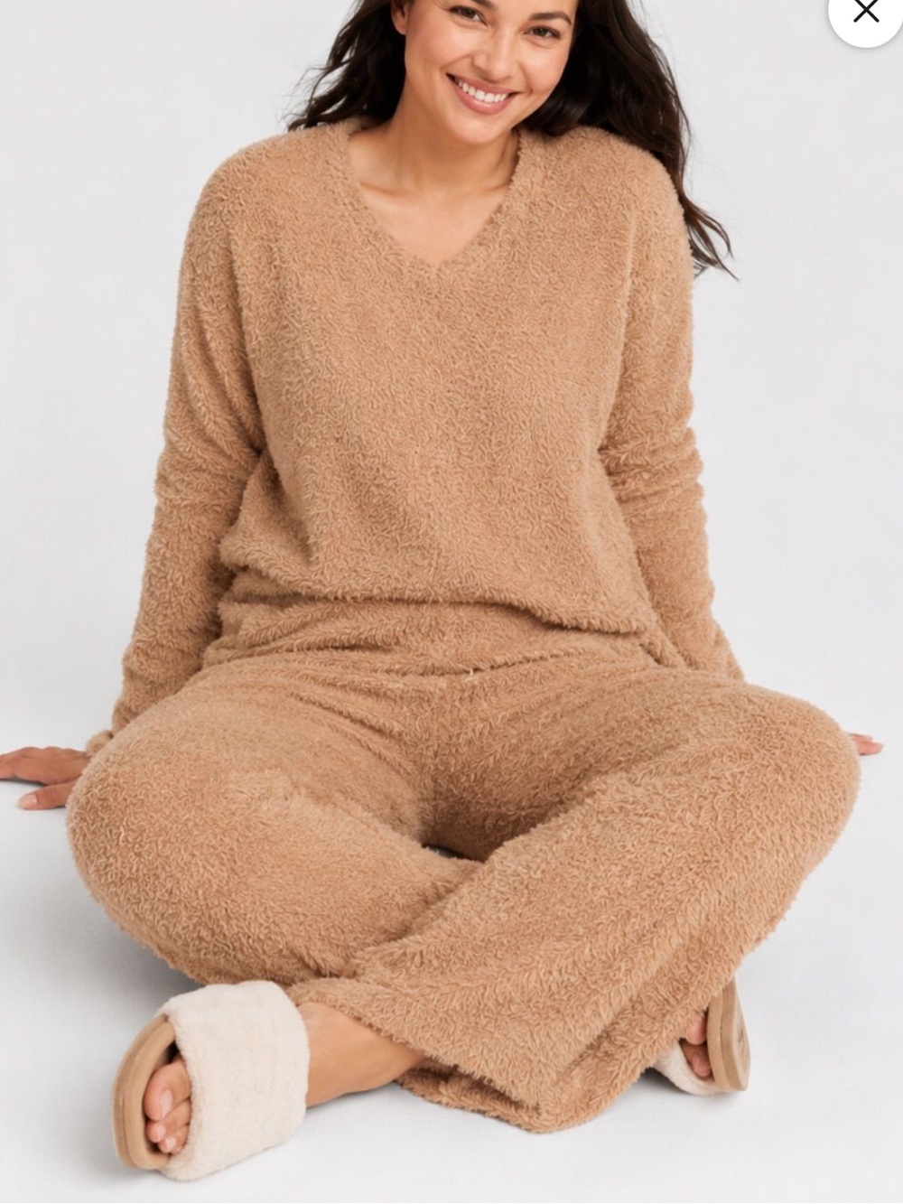 Stars Above Feather Yarn Lounge 2-Piece Plush Pajama Set